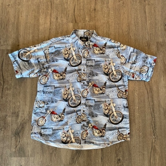 REDHEAD Motorcycle Print Short Sleeve Shirt, XXL - Picture 8 of 11